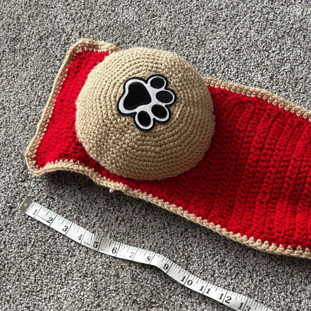 Red and Tan Paw Print Kids Scarf
